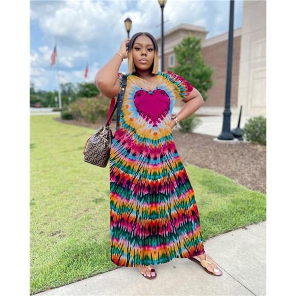 Casual Maxi Dresses Summer Short Sleeve S-5XL - Picture 4 of 4